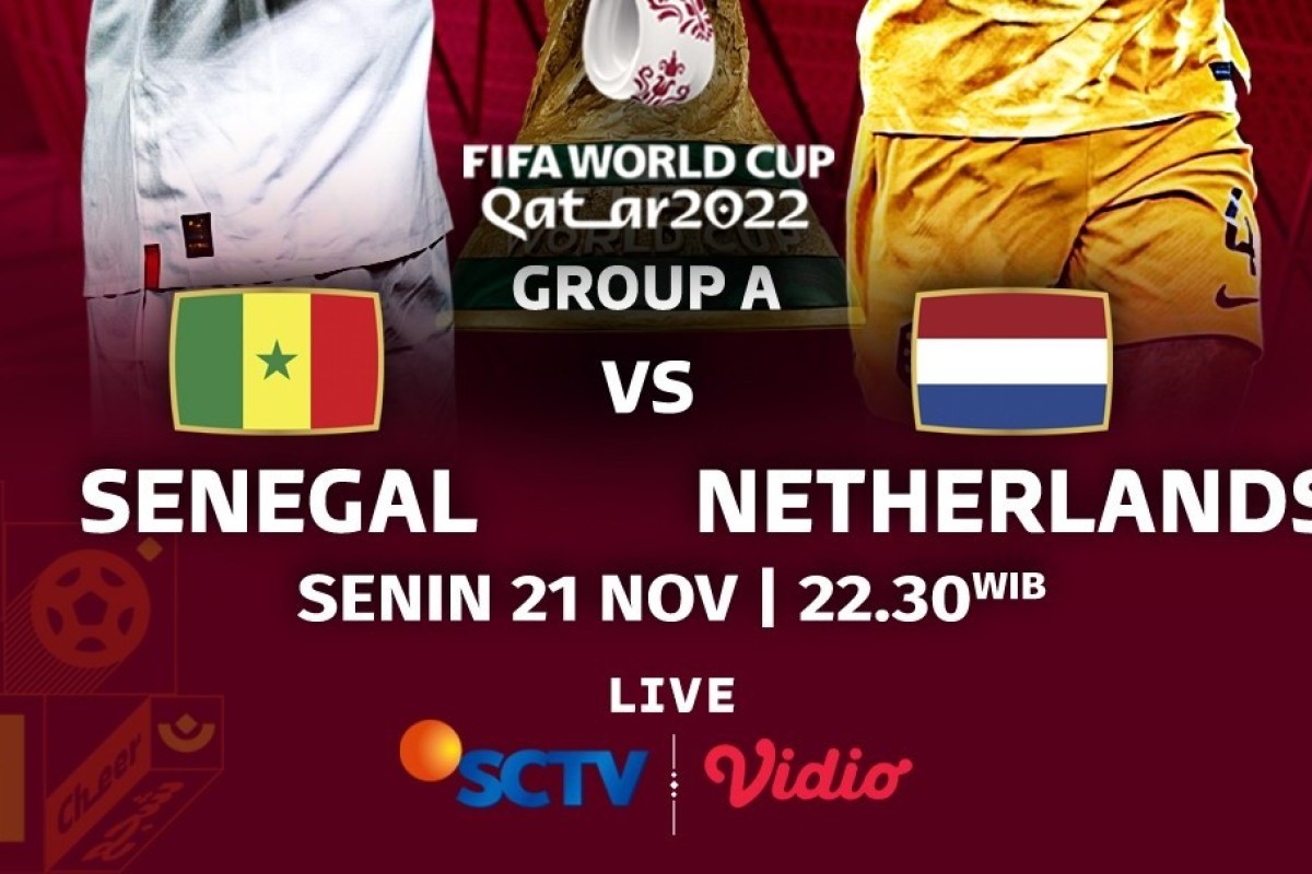 Eksklusif Link Nonton Senegal vs Belanda Piala Dunia 2022 Malam ini dii SCTV, Senin 21 November 2022 Lengkap dengan Kode Biss Key dan Cara Menggunakannya